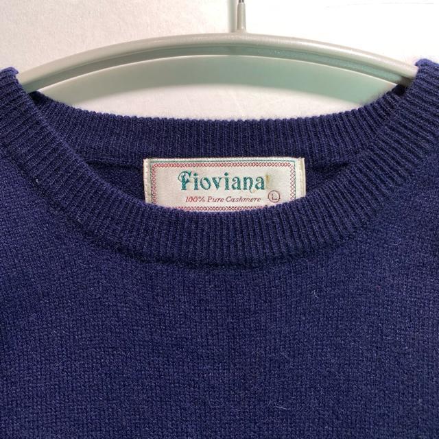 Fioviana カシミヤ100% ニット セーター クルーネック ネイビー Lサイズ < 男性ファッション Fioviana カシミヤ100% ニット セーター クルーネック ネイビー Lサイズ < 男性ファッションの