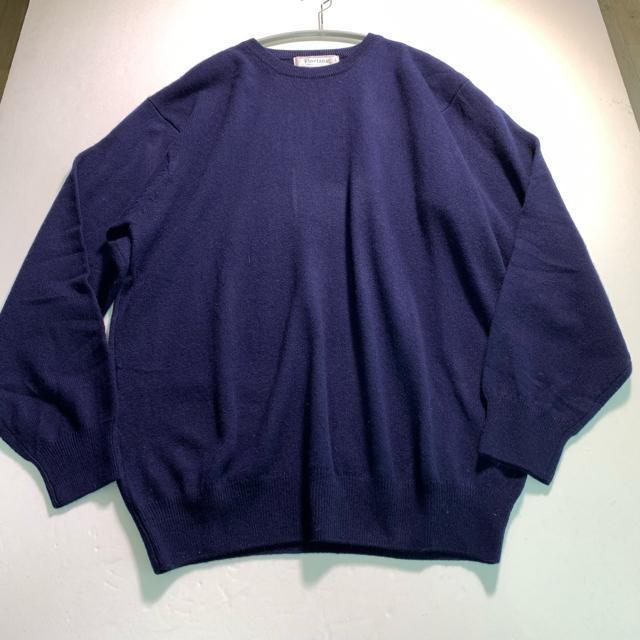 Fioviana カシミヤ100% ニット セーター クルーネック ネイビー Lサイズ < 男性ファッション Fioviana カシミヤ100% ニット セーター クルーネック ネイビー Lサイズ < 男性ファッションの