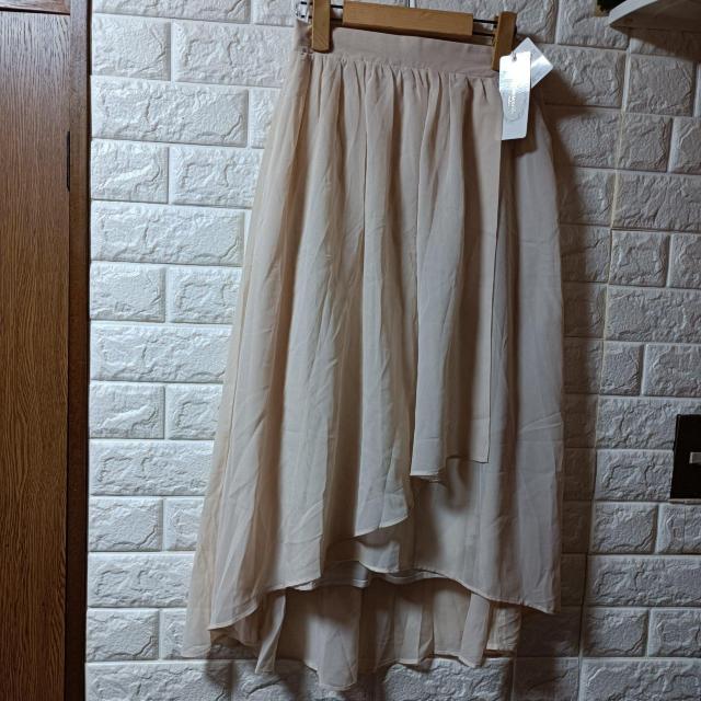 エムズエキサイト★新品★シフォンラップ調裾ヘムSk/ベージュ < ブランド  エムズエキサイト★新品★シフォンラップ調裾ヘムSk/ベージュ  < ブランドの