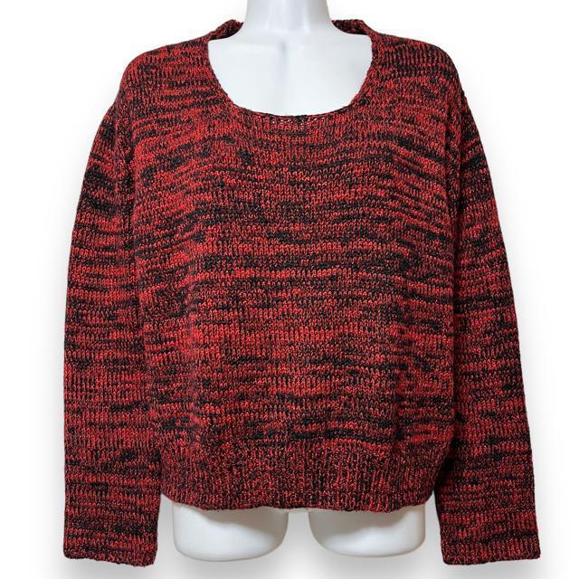 背中見せ☆BACKシフォン切替☆MIXカラーニット < 女性ファッション  背中見せ☆BACKシフォン切替☆MIXカラーニット < 女性ファッションの