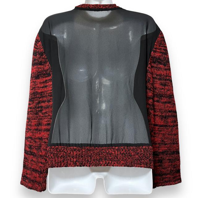 背中見せ☆BACKシフォン切替☆MIXカラーニット < 女性ファッション  背中見せ☆BACKシフォン切替☆MIXカラーニット < 女性ファッションの