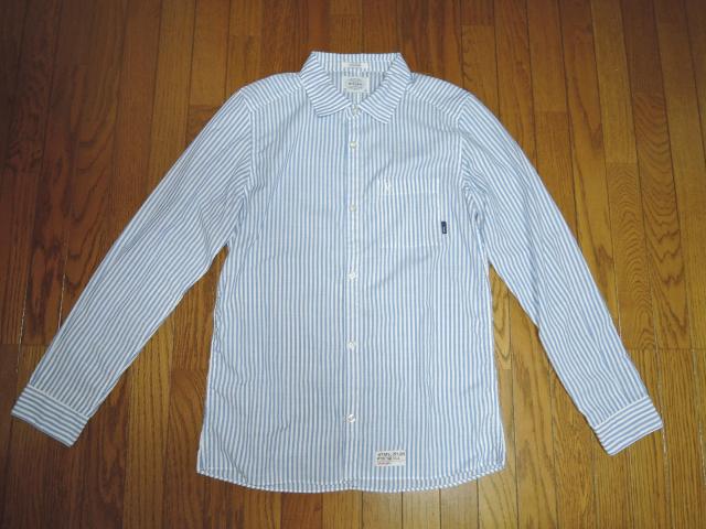 WTAPS ダブルタップス 薄手 ストライプシャツ M 白青系 ポリ素材 マリン < ブランド  WTAPS ダブルタップス 薄手 ストライプシャツ M 白青系 ポリ素材 マリン  < ブランドの