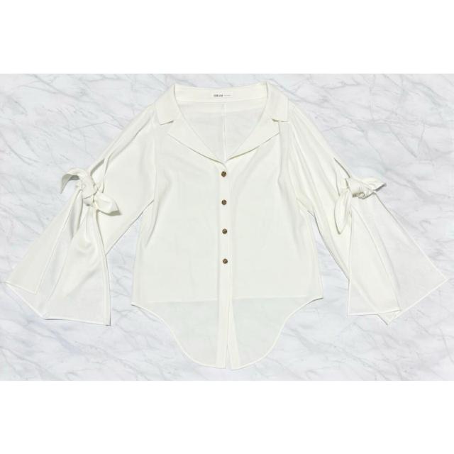 アディアムADEAM 袖リボンブラウス白#0 < 女性ファッション アディアムADEAM 袖リボンブラウス白#0 < 女性ファッションの