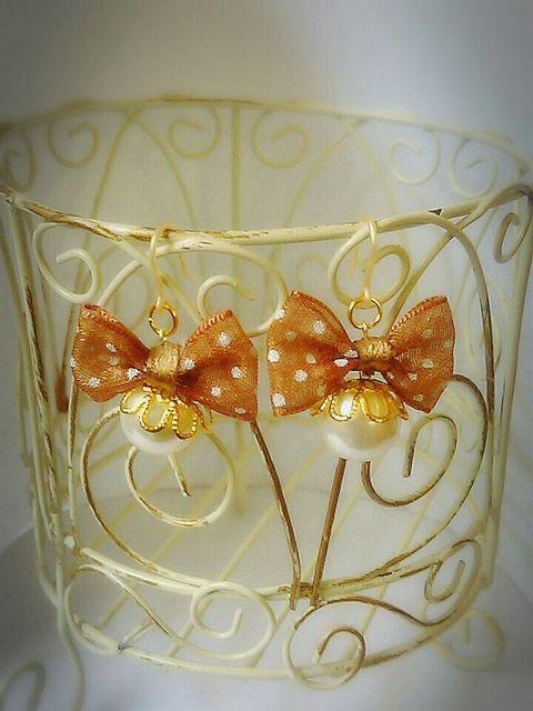 トパーズリボンチャーム&座金シルキーパール樹脂フック☆ < 女性アクセサリー/時計  トパーズリボンチャーム&座金シルキーパール樹脂フック☆ < 女性アクセサリー/時計の