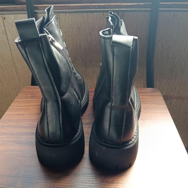 新品 24.5cm レディース ブーツ ブラック 厚底 シューズ サイドゴア < 女性ファッション 新品 24.5cm レディース ブーツ ブラック 厚底 シューズ サイドゴア < 女性ファッションの