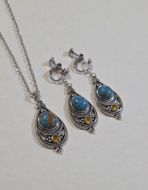 ターコイズネックレス・イヤリングセット新品 ターコイズピアス ターコイズイヤリング インディアンジュエリー ボヘミアン < 女性アクセサリー/時計 ターコイズネックレス・イヤリングセット新品 ターコイズピアス ターコイズイヤリング インディアンジュエリー ボヘミアン < 女性アクセサリー/時計の