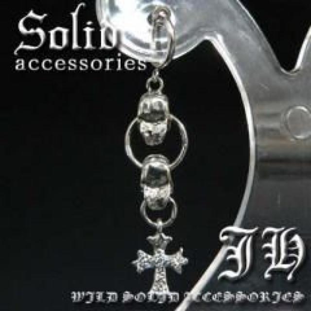 最高級.存在感【プラチナ】2連スカル&クロス イヤリング < 男性アクセサリー/時計 最高級.存在感【プラチナ】2連スカル&クロス イヤリング < 男性アクセサリー/時計の