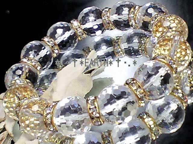 天然石★14ミリ128面カット高級水晶AAA金色ロンデル数珠 < 男性アクセサリー/時計 天然石★14ミリ128面カット高級水晶AAA金色ロンデル数珠 < 男性アクセサリー/時計の