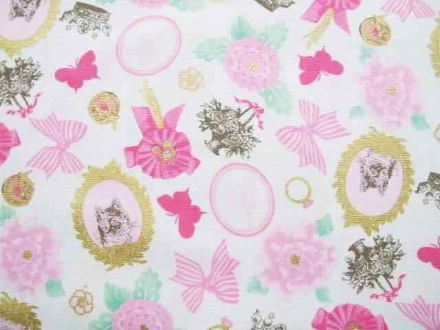 綿麻白地姫系ヴィクトリアン王冠猫50×110 < ペット/手芸/園芸  綿麻白地姫系ヴィクトリアン王冠猫50×110  < ペット/手芸/園芸の