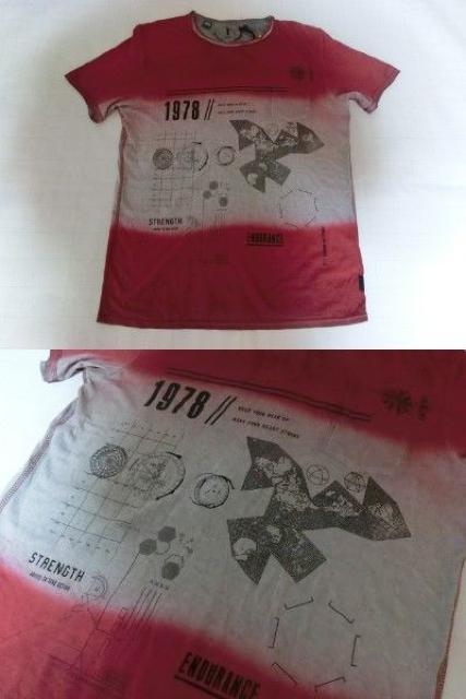 レア カナダ発【JEANS by BUFFALO】プリントTシャツUS S RED系 < 男性ファッション  レア カナダ発【JEANS by BUFFALO】プリントTシャツUS S RED系 < 男性ファッションの