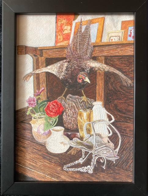 絵画 水彩画 ガッシュ水彩・透明水彩『剥製のある静物』 新品・真作保証 原画 < ホビー 絵画 水彩画 ガッシュ水彩・透明水彩『剥製のある静物』 新品・真作保証 原画 < ホビーの