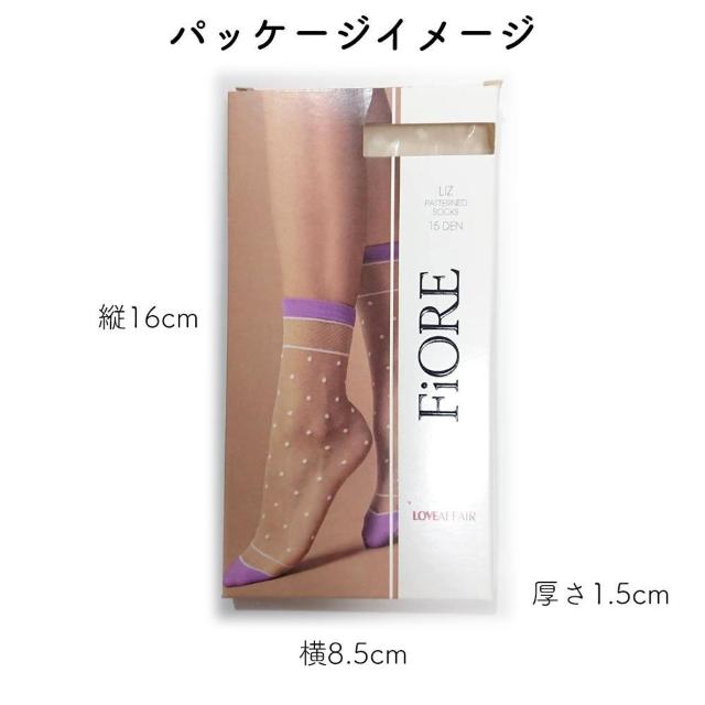 Fiore ドット柄シースルー アンクルソックス ストッキング素材 < 女性ファッション  Fiore ドット柄シースルー アンクルソックス ストッキング素材 < 女性ファッションの