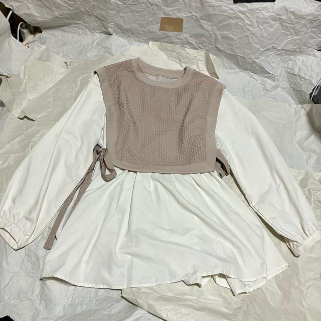 【RAY CASSIN / レイカズン】 サイドリボンベストドッキングブラウス チュニック 長袖 < ブランド 【RAY CASSIN / レイカズン】 サイドリボンベストドッキングブラウス チュニック 長袖 < ブランドの