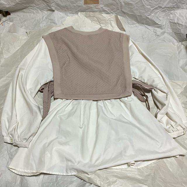 【RAY CASSIN / レイカズン】 サイドリボンベストドッキングブラウス チュニック 長袖 < ブランド 【RAY CASSIN / レイカズン】 サイドリボンベストドッキングブラウス チュニック 長袖 < ブランドの