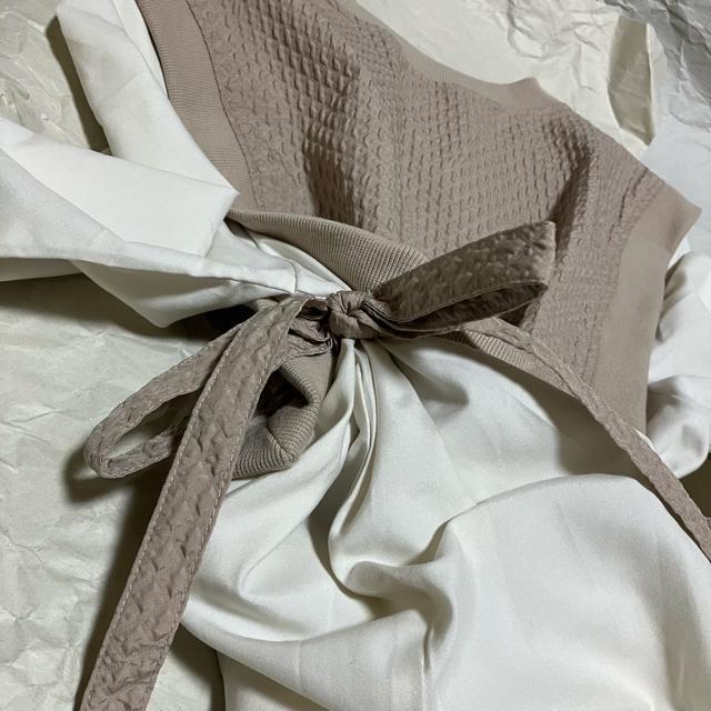 【RAY CASSIN / レイカズン】 サイドリボンベストドッキングブラウス チュニック 長袖 < ブランド 【RAY CASSIN / レイカズン】 サイドリボンベストドッキングブラウス チュニック 長袖 < ブランドの