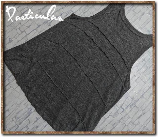 パルティクラール 麻100%ノースリーブニットチュニック 濃グレー < 女性ファッション パルティクラール 麻100%ノースリーブニットチュニック 濃グレー < 女性ファッションの