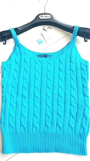 ラルフローレン/タンクトップ/キャミ/ケーブル編ニット/水色/モデル着同型同色完売レア < ブランド  ラルフローレン/タンクトップ/キャミ/ケーブル編ニット/水色/モデル着同型同色完売レア  < ブランドの