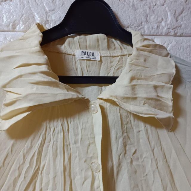 PALEO★USED★シワ加工シースルーシアーシャツ < 女性ファッション  PALEO★USED★シワ加工シースルーシアーシャツ < 女性ファッションの