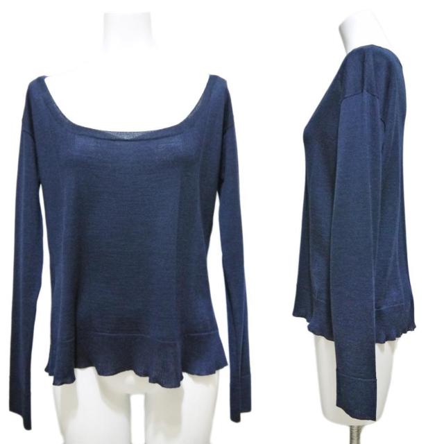 新品プラダPRADAウール×絹Uネック薄手ニットセーター濃紺38 < ブランド 新品プラダPRADAウール×絹Uネック薄手ニットセーター濃紺38 < ブランドの