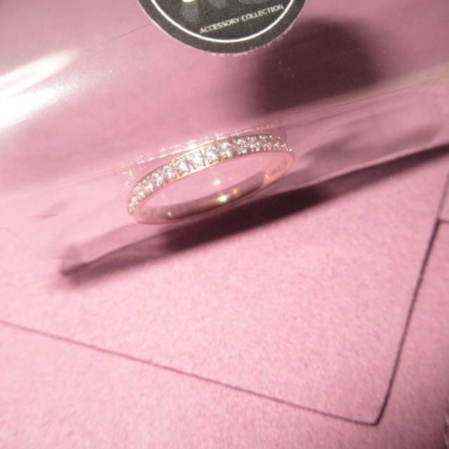 未使用☆ステンレス製*ピンキーリング9号*高見えキラキラストーン(ピンクゴールド系)ポーチ付き < 女性アクセサリー/時計  未使用☆ステンレス製*ピンキーリング9号*高見えキラキラストーン(ピンクゴールド系)ポーチ付き < 女性アクセサリー/時計の