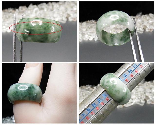 一点物訳有緑入り柄入り天然ひすい本翡翠サムリング天然石指輪22号U0637a < 男性アクセサリー/時計  一点物訳有緑入り柄入り天然ひすい本翡翠サムリング天然石指輪22号U0637a < 男性アクセサリー/時計の