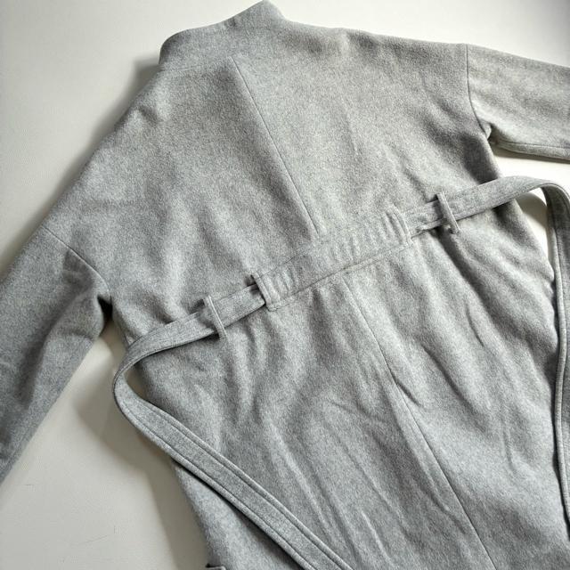 ◆上質◆日本製◆大きいサイズ感◆ロングウールコート◆スタンドカラー◆グレー◆F < 女性ファッション ◆上質◆日本製◆大きいサイズ感◆ロングウールコート◆スタンドカラー◆グレー◆F < 女性ファッションの