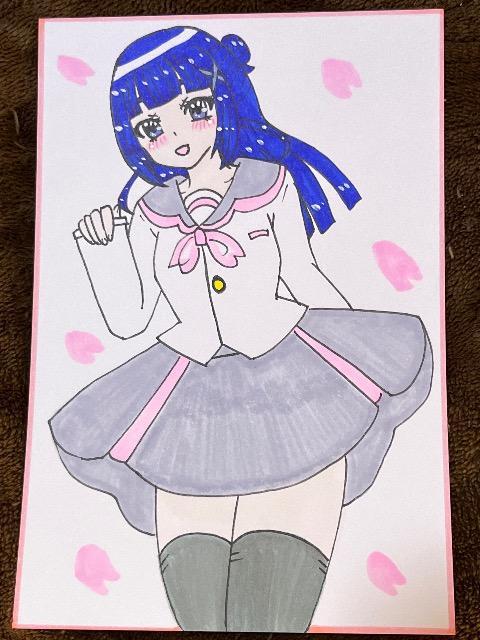 自作イラスト キミとアイドルプリキュア! 蒼風なな 制服 ハガキサイズC < アニメ/コミック/キャラクター 自作イラスト キミとアイドルプリキュア! 蒼風なな 制服 ハガキサイズC < アニメ/コミック/キャラクターの