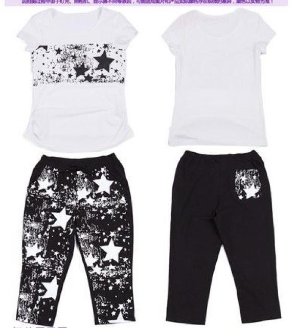 NEW★大人気!!★スターデザインサマー上下セット★ホワイト < 女性ファッション  NEW★大人気!!★スターデザインサマー上下セット★ホワイト < 女性ファッションの