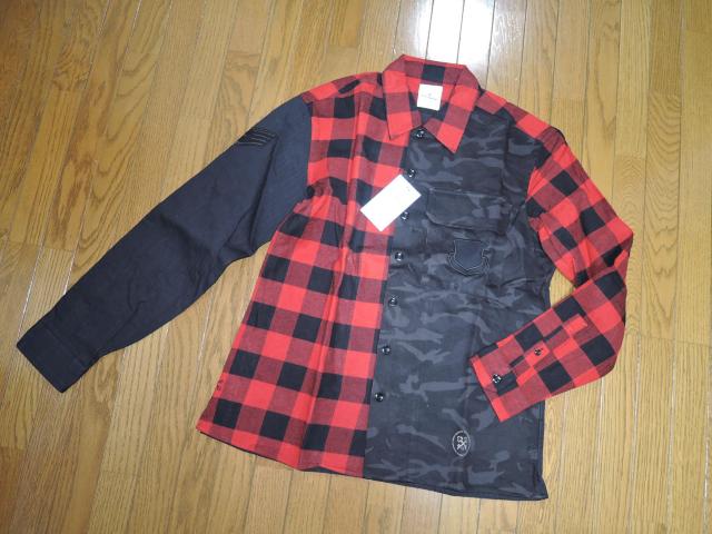 新品 uniform experiment チェック 迷彩柄 ミリタリーシャツ 2 赤黒 FABRIC MIX MILITARY < ブランド  新品 uniform experiment チェック 迷彩柄 ミリタリーシャツ 2 赤黒 FABRIC MIX MILITARY < ブランドの