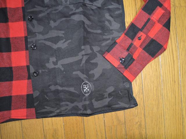 新品 uniform experiment チェック 迷彩柄 ミリタリーシャツ 2 赤黒 FABRIC MIX MILITARY < ブランド  新品 uniform experiment チェック 迷彩柄 ミリタリーシャツ 2 赤黒 FABRIC MIX MILITARY < ブランドの