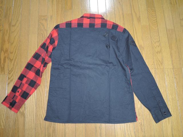 新品 uniform experiment チェック 迷彩柄 ミリタリーシャツ 2 赤黒 FABRIC MIX MILITARY < ブランド  新品 uniform experiment チェック 迷彩柄 ミリタリーシャツ 2 赤黒 FABRIC MIX MILITARY < ブランドの