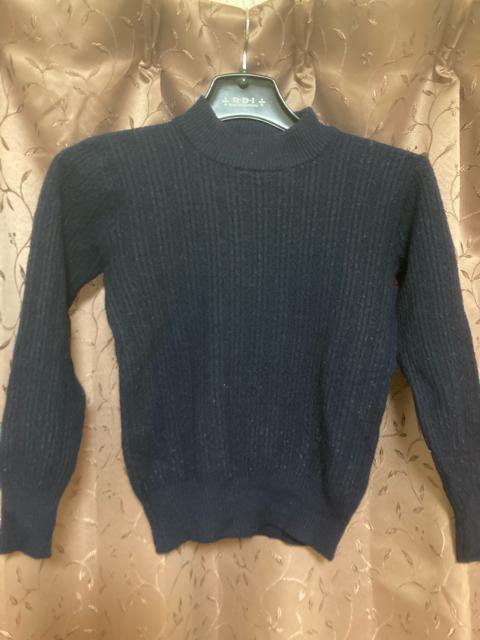 1448.ウールニットカットソー☆紺/ネイビー☆サイズS程度☆難あり < 女性ファッション  1448.ウールニットカットソー☆紺/ネイビー☆サイズS程度☆難あり  < 女性ファッションの