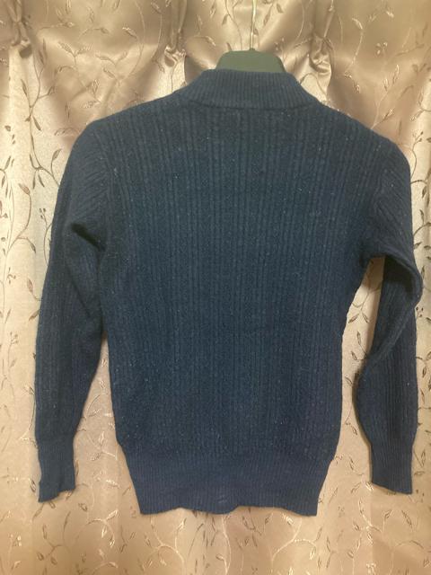 1448.ウールニットカットソー☆紺/ネイビー☆サイズS程度☆難あり < 女性ファッション  1448.ウールニットカットソー☆紺/ネイビー☆サイズS程度☆難あり < 女性ファッションの