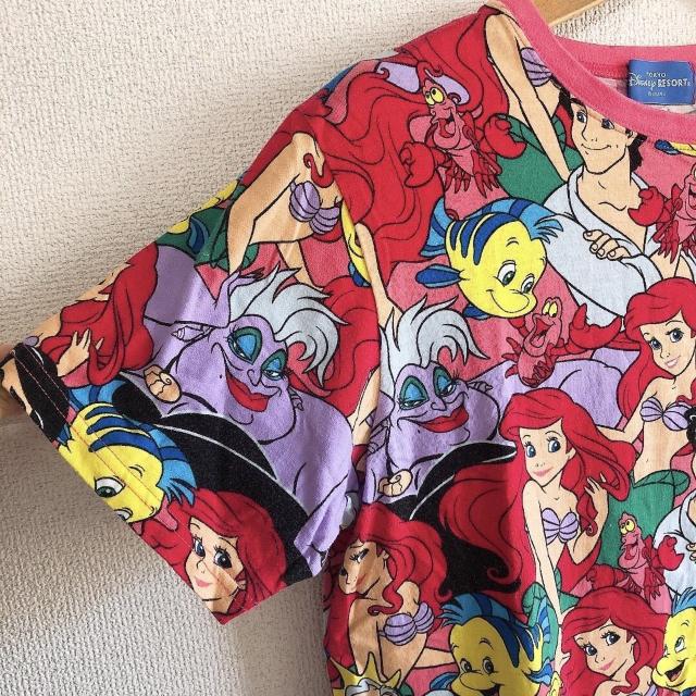 ◆TDL購入◆アリエル総柄Tシャツ★ピンク男女兼用Mサイズ*ディズニー♪リトルマーメイド < 女性ファッション  ◆TDL購入◆アリエル総柄Tシャツ★ピンク男女兼用Mサイズ*ディズニー♪リトルマーメイド < 女性ファッションの