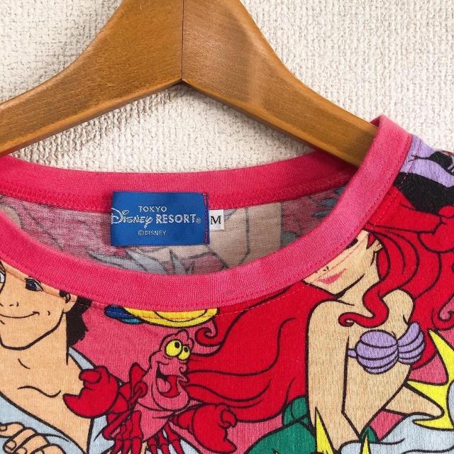 ◆TDL購入◆アリエル総柄Tシャツ★ピンク男女兼用Mサイズ*ディズニー♪リトルマーメイド < 女性ファッション  ◆TDL購入◆アリエル総柄Tシャツ★ピンク男女兼用Mサイズ*ディズニー♪リトルマーメイド < 女性ファッションの