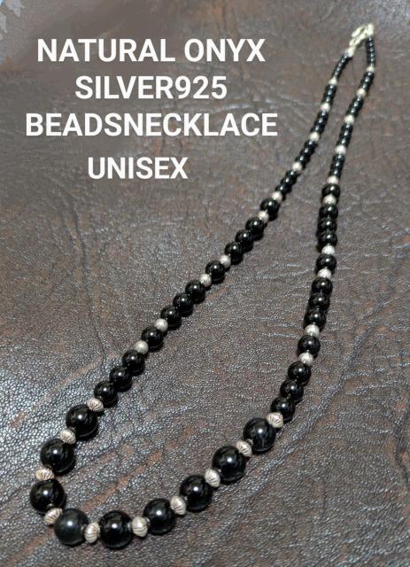 インディアンジュエリー★オニキス★シルバー925★SLV925★ビーズネックレス★天然オニキス★新品未着用★送料無料★クーポン < 女性アクセサリー/時計 インディアンジュエリー★オニキス★シルバー925★SLV925★ビーズネックレス★天然オニキス★新品未着用★送料無料★クーポン < 女性アクセサリー/時計の