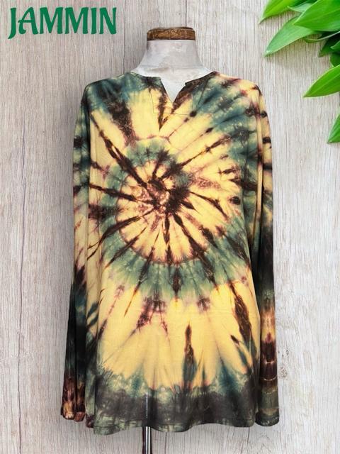 ぐるぐるタイダイクルタ 長袖 アジアン エスニック ヒッピー アフリカン サイケ < 男性ファッション ぐるぐるタイダイクルタ 長袖 アジアン エスニック ヒッピー アフリカン サイケ < 男性ファッションの