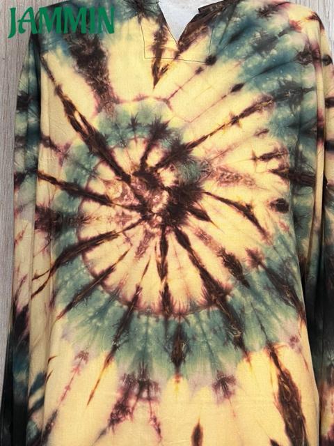 ぐるぐるタイダイクルタ 長袖 アジアン エスニック ヒッピー アフリカン サイケ < 男性ファッション ぐるぐるタイダイクルタ 長袖 アジアン エスニック ヒッピー アフリカン サイケ < 男性ファッションの