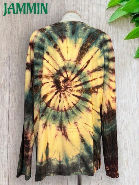 ぐるぐるタイダイクルタ 長袖 アジアン エスニック ヒッピー アフリカン サイケ < 男性ファッション ぐるぐるタイダイクルタ 長袖 アジアン エスニック ヒッピー アフリカン サイケ < 男性ファッションの