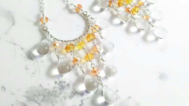 SF*シャンデリアピアス*クリア×オレンジ 20017 < 女性アクセサリー/時計 SF*シャンデリアピアス*クリア×オレンジ 20017 < 女性アクセサリー/時計の