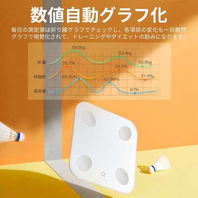 【USB充電式】体重計 体組成計 bluetooth対応 体脂肪計 高精度 < 家電/AV  【USB充電式】体重計 体組成計 bluetooth対応 体脂肪計 高精度 < 家電/AVの