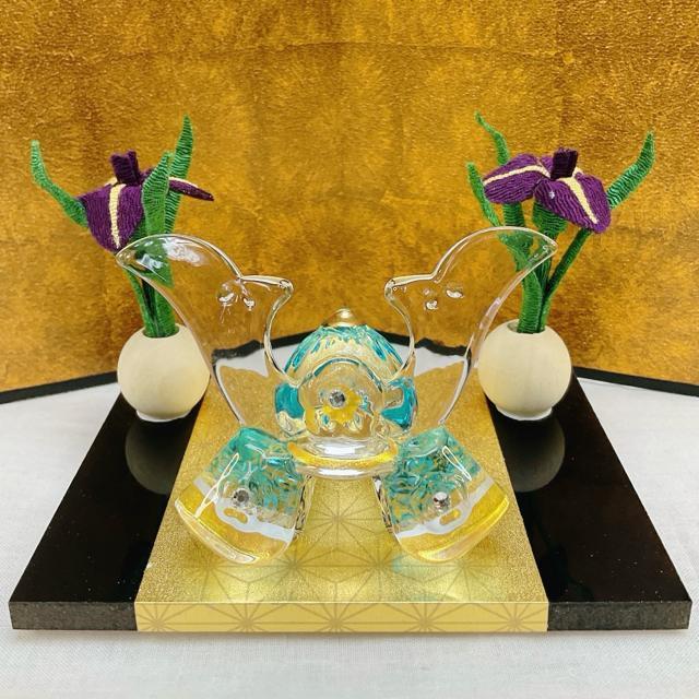 五月飾り【ガラス製兜&花菖蒲】端午 青 五月人形 5月玄関飾り 端午ディスプレイ 子どもの日 クリスタル兜 新品未使用品 < インテリア/ライフ  五月飾り【ガラス製兜&花菖蒲】端午 青 五月人形 5月玄関飾り 端午ディスプレイ 子どもの日 クリスタル兜 新品未使用品  < インテリア/ライフの