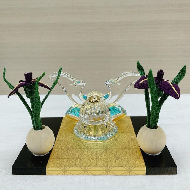 五月飾り【ガラス製兜&花菖蒲】端午 青 五月人形 5月玄関飾り 端午ディスプレイ 子どもの日 クリスタル兜 新品未使用品 < インテリア/ライフ  五月飾り【ガラス製兜&花菖蒲】端午 青 五月人形 5月玄関飾り 端午ディスプレイ 子どもの日 クリスタル兜 新品未使用品 < インテリア/ライフの