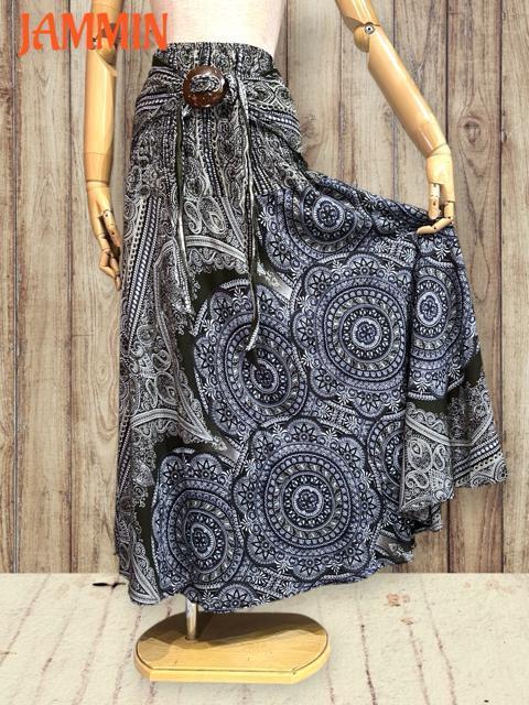 ペーズリー紋様柄フレアスカート アジアン エスニック ヒッピー ロングスカート < 女性ファッション  ペーズリー紋様柄フレアスカート アジアン エスニック ヒッピー ロングスカート < 女性ファッションの