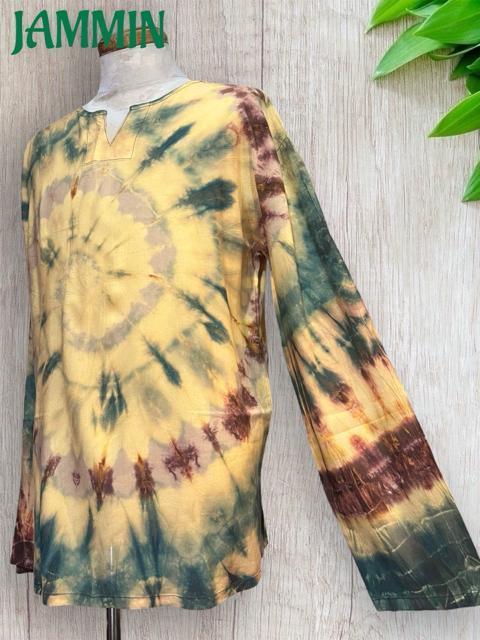 ぐるぐるタイダイクルタ ヒッピー アフリカン エスニック アジアン 長袖 < 男性ファッション ぐるぐるタイダイクルタ ヒッピー アフリカン エスニック アジアン 長袖 < 男性ファッションの