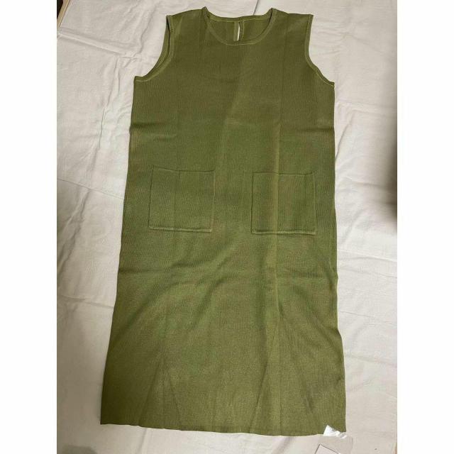 ★お値下げ中★ カーキ ノースリーブ 厚手 ニット ワンピース ポケット付き < 女性ファッション  ★お値下げ中★ カーキ ノースリーブ 厚手 ニット ワンピース ポケット付き < 女性ファッションの