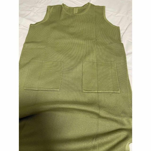 ★お値下げ中★ カーキ ノースリーブ 厚手 ニット ワンピース ポケット付き < 女性ファッション  ★お値下げ中★ カーキ ノースリーブ 厚手 ニット ワンピース ポケット付き < 女性ファッションの