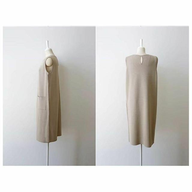 ★お値下げ中★ カーキ ノースリーブ 厚手 ニット ワンピース ポケット付き < 女性ファッション  ★お値下げ中★ カーキ ノースリーブ 厚手 ニット ワンピース ポケット付き < 女性ファッションの