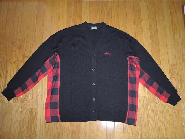 HYSTERIC GLAMOUR ヒステリックグラマー HYSTERIC!刺繍 カーディガン XL 黒 ブロックチェック切替ニット < ブランド HYSTERIC GLAMOUR ヒステリックグラマー HYSTERIC!刺繍 カーディガン XL 黒 ブロックチェック切替ニット < ブランドの