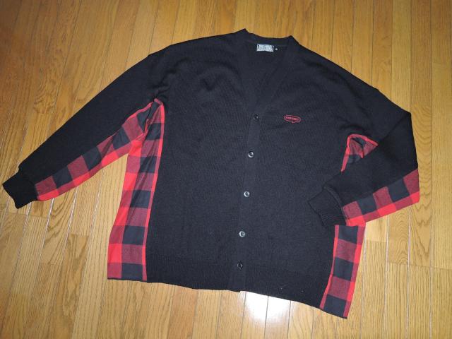 HYSTERIC GLAMOUR ヒステリックグラマー HYSTERIC!刺繍 カーディガン XL 黒 ブロックチェック切替ニット < ブランド HYSTERIC GLAMOUR ヒステリックグラマー HYSTERIC!刺繍 カーディガン XL 黒 ブロックチェック切替ニット < ブランドの